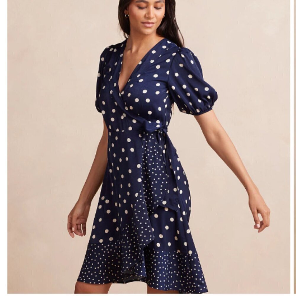 SummerSalt The Silky Luxe Puff Sleeve Beach to Brunch Wrap Dress, 8